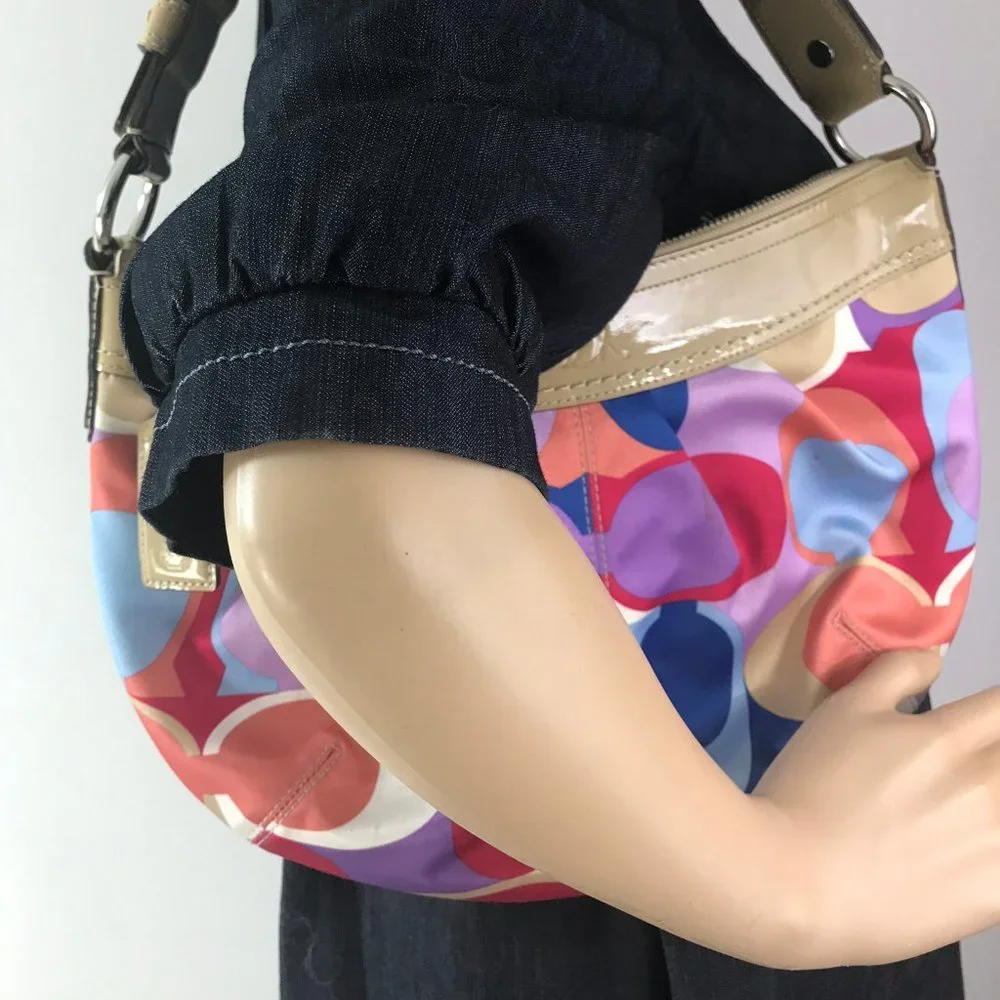 COACH Large Multicolor Fabric Shoulder Bag - Picture 7 of 10